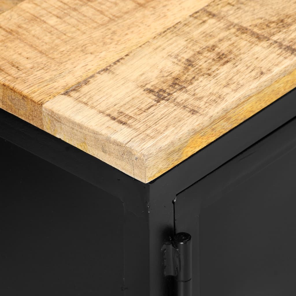 TV-bänk 130x30x37 cm massivt grovt mangoträ