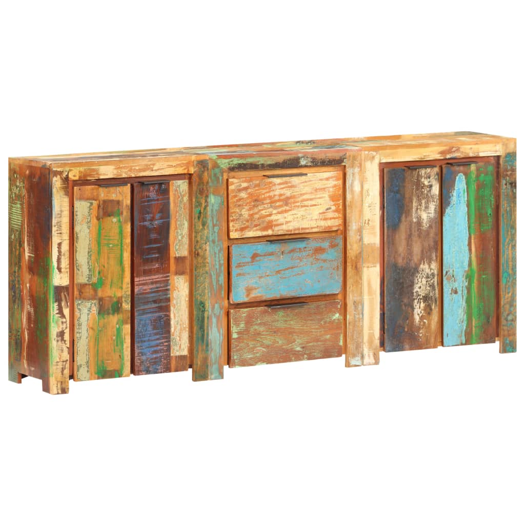 Skänk Trä med 3 lådor och 4 dörrar massivt återvunnet trä