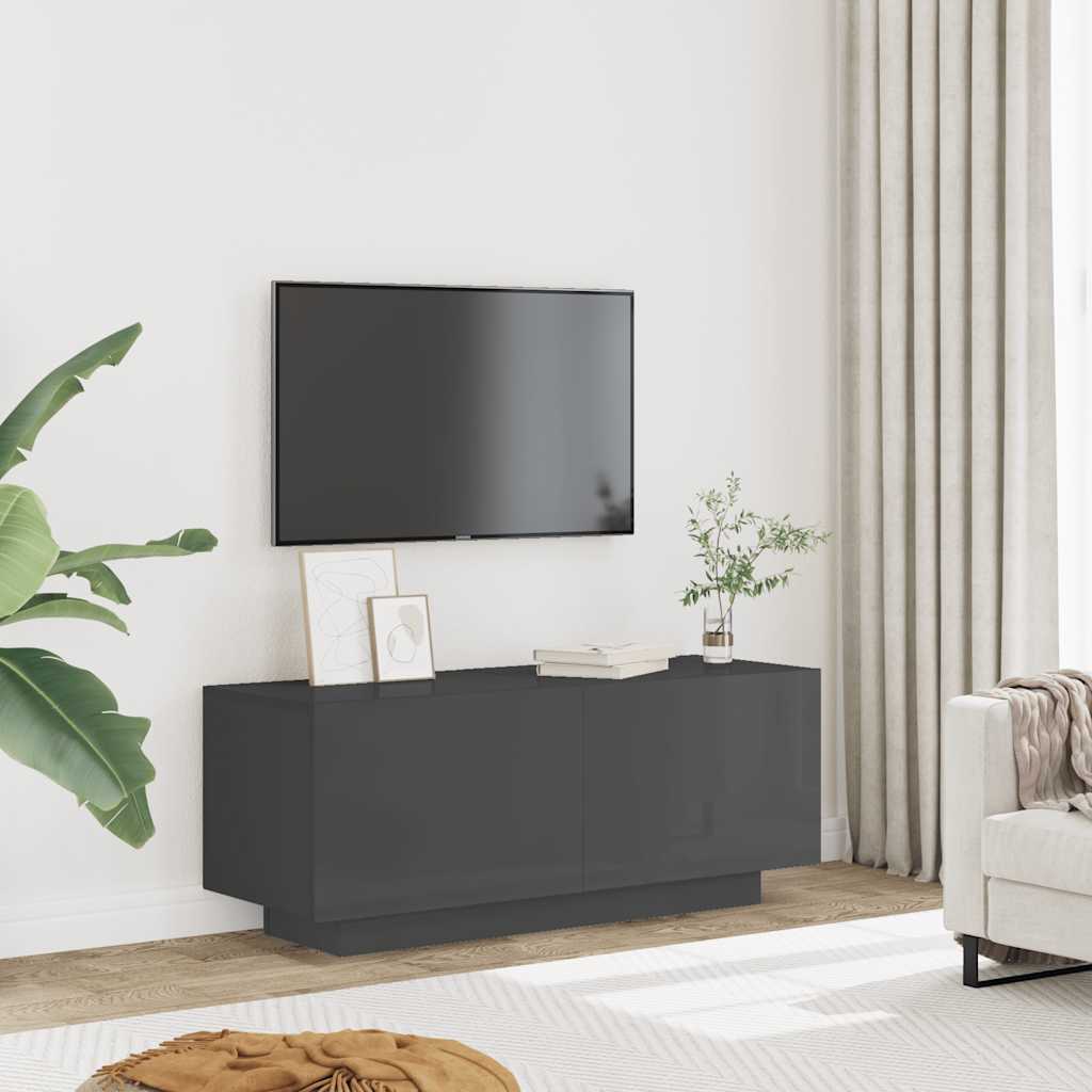 TV-skåp Högglans Grå 100x35x40 cm