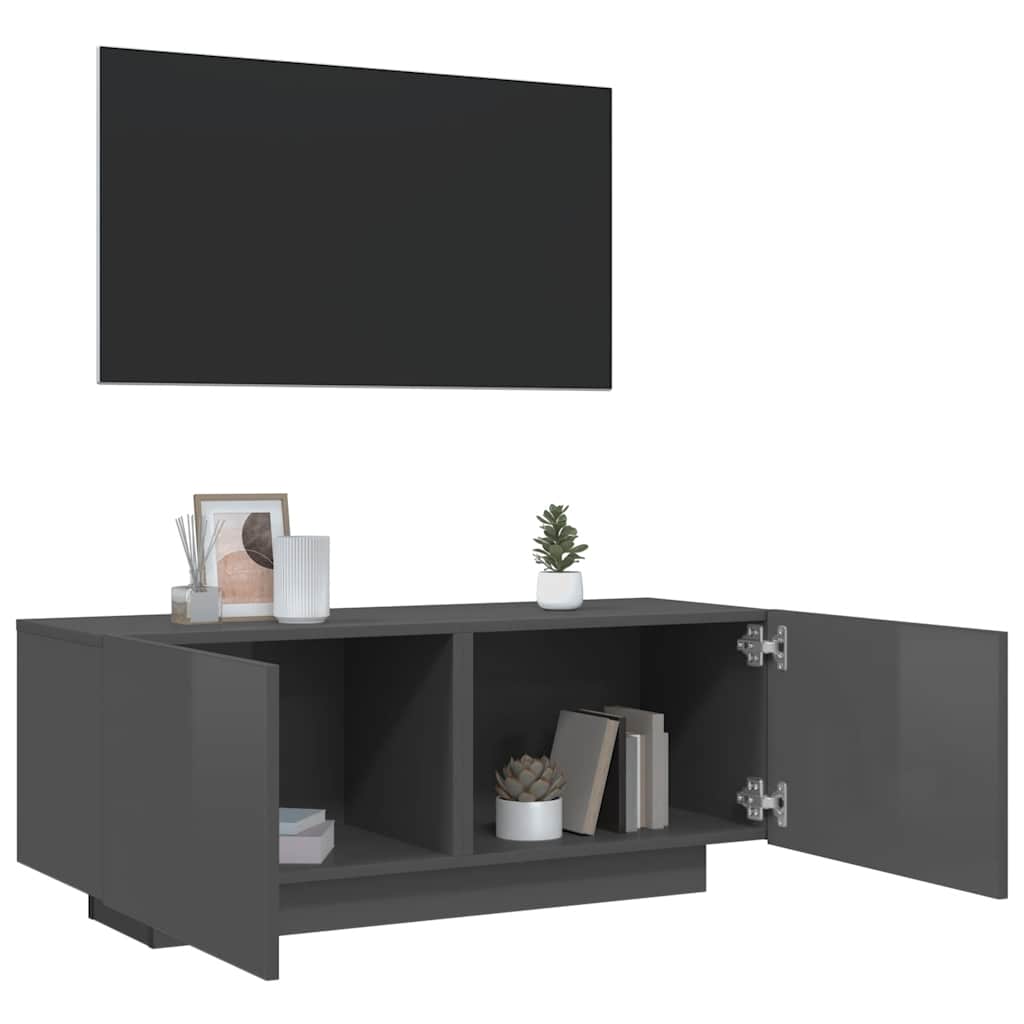 TV-skåp Högglans Grå 100x35x40 cm