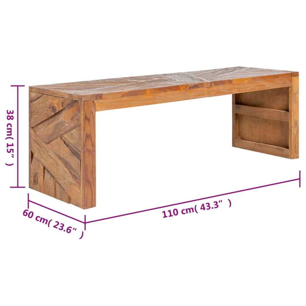 Tv-bänk 110x60x38 cm massiv teak