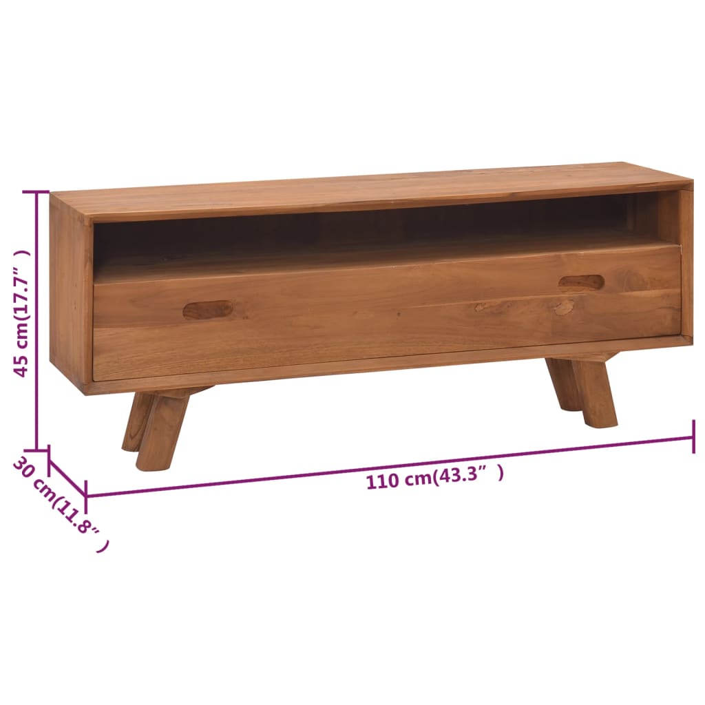TV-bänk 110x30x45 cm massiv teak
