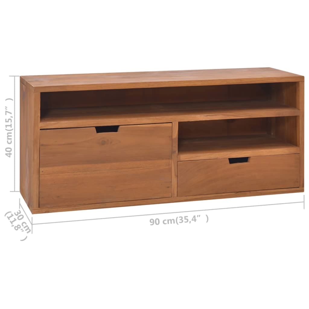 TV-bänk 90x30x40 cm massiv teak