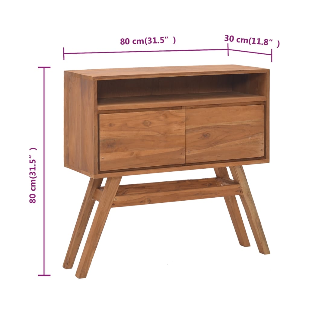 Avlastningsbord 80x30x80 cm massiv teak