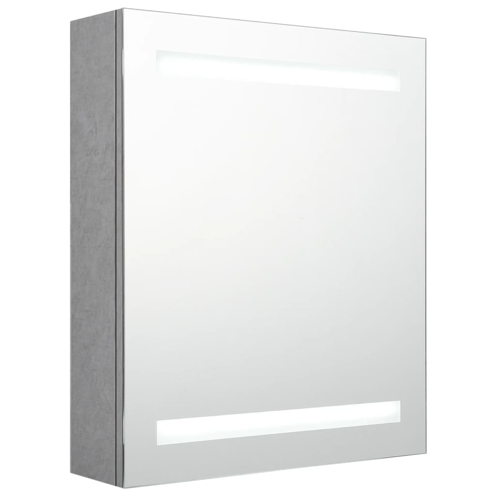 Badrumsspegel Spegelskåp LED Betonggrå 50x14x60 cm