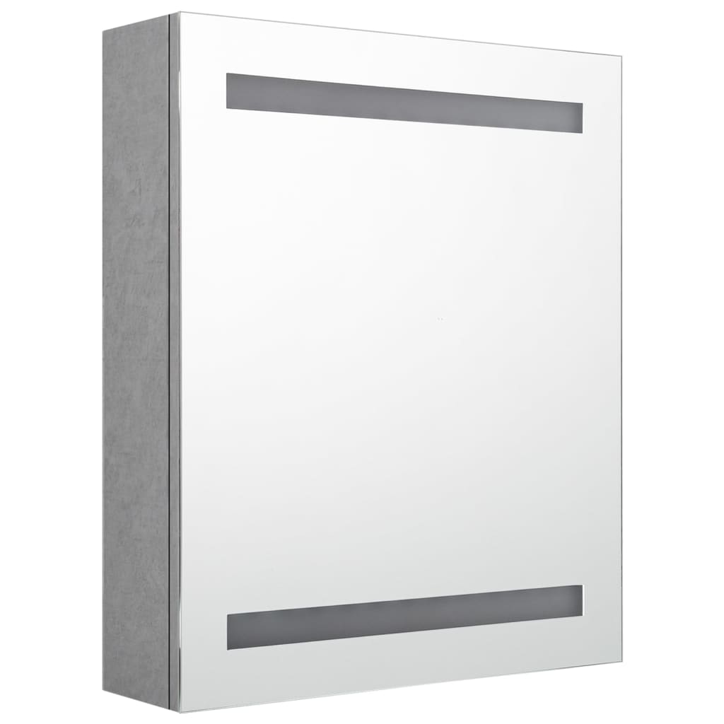 Badrumsspegel Spegelskåp LED Betonggrå 50x14x60 cm