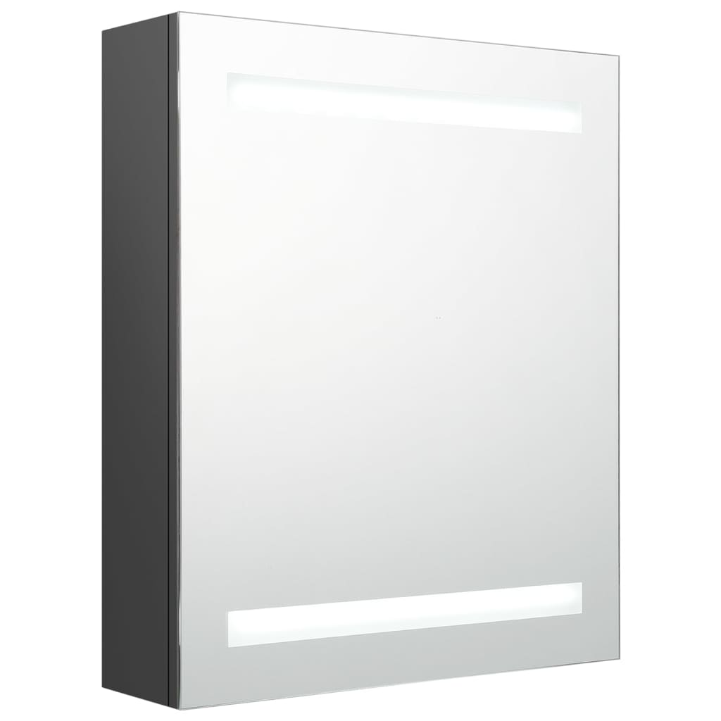 Badrumsspegel Spegelskåp LED Grå 50x14x60 cm