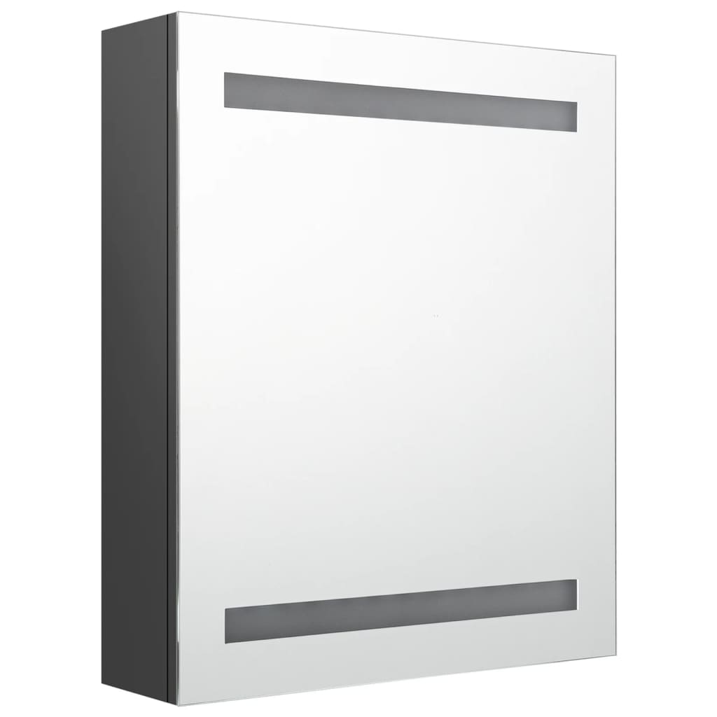 Badrumsspegel Spegelskåp LED Grå 50x14x60 cm