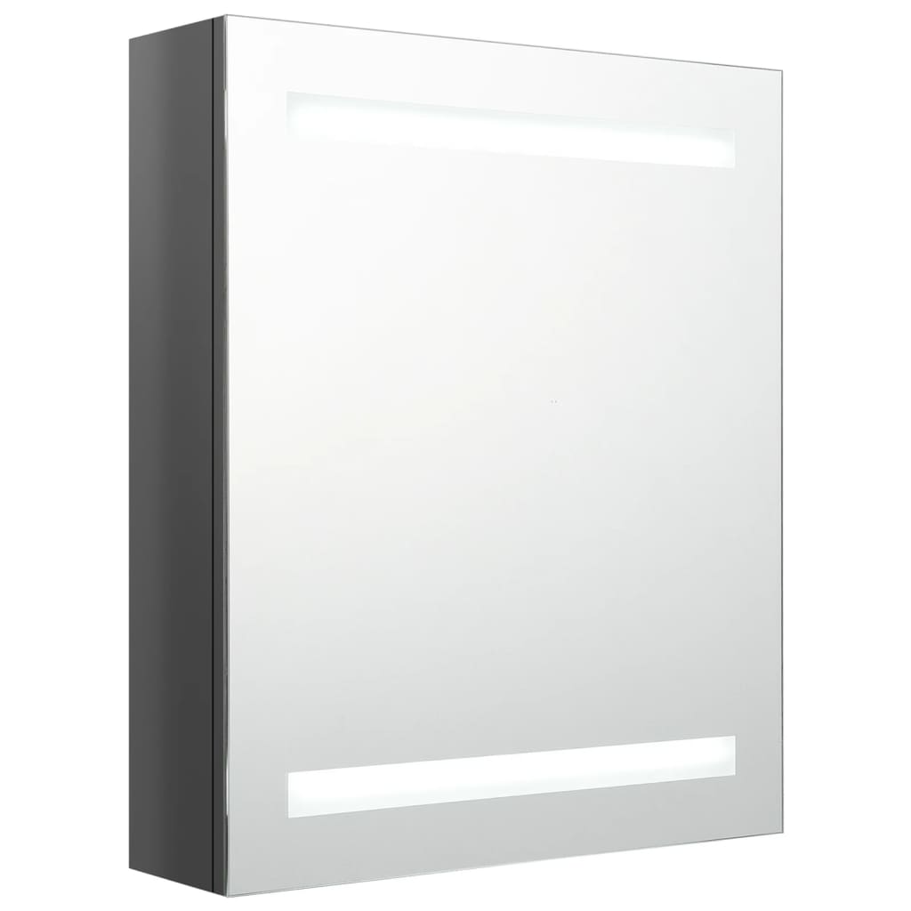 Badrumsspegel Spegelskåp LED blank Grå 50x14x60 cm