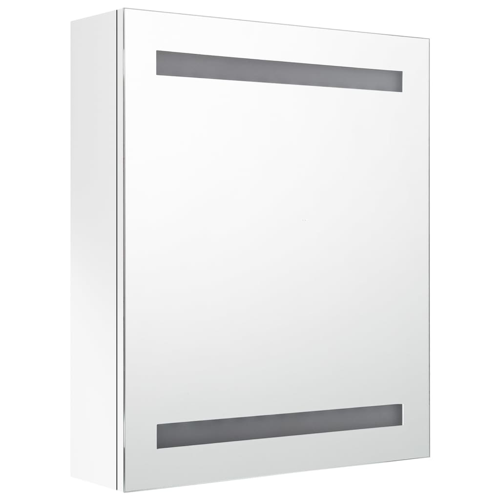 Badrumsspegel Spegelskåp LED Högglans Vit 50x14x60 cm