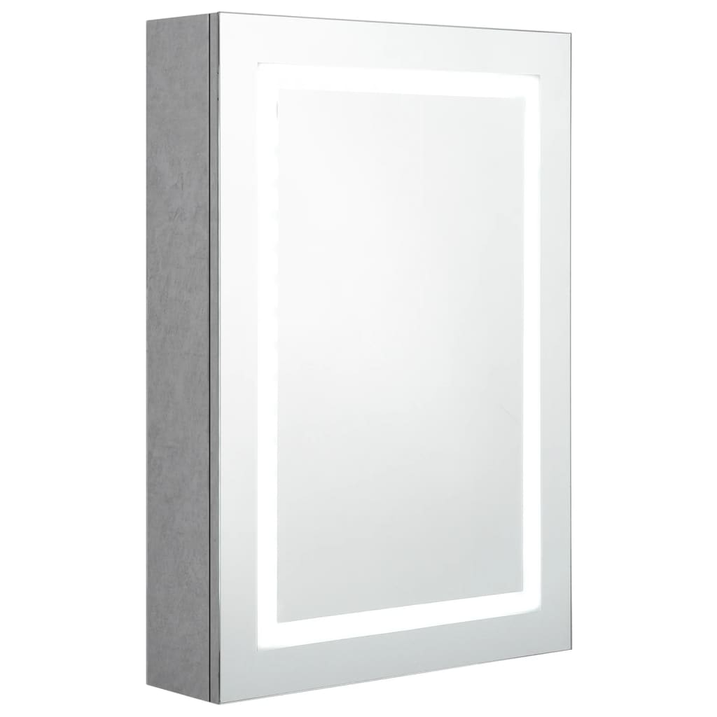 Badrumsspegel Spegelskåp LED Betonggrå 50x13x70 cm