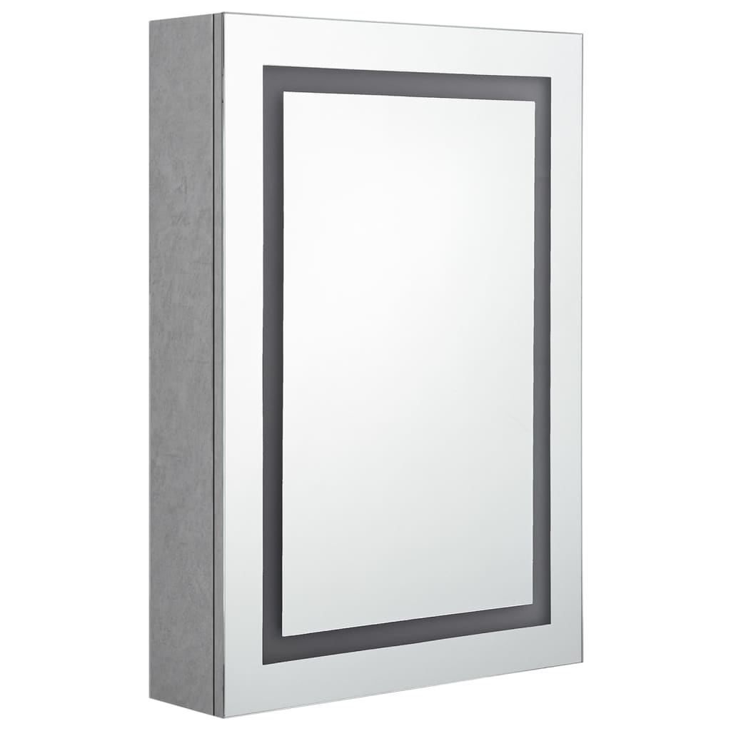 Badrumsspegel Spegelskåp LED Betonggrå 50x13x70 cm