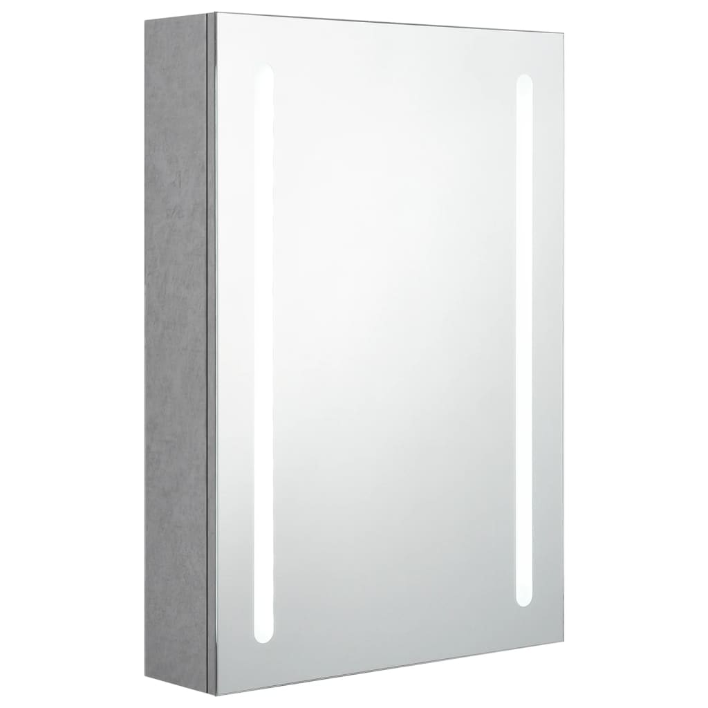 Badrumsspegel Spegelskåp LED Betonggrå 50x13x70 cm