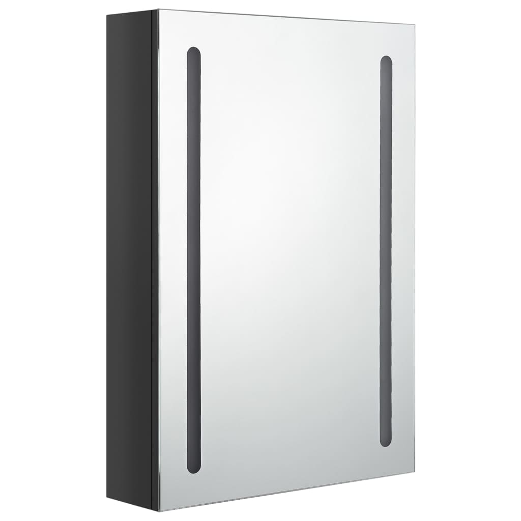 Badrumsspegel Spegelskåp LED Svart 50x13x70 cm