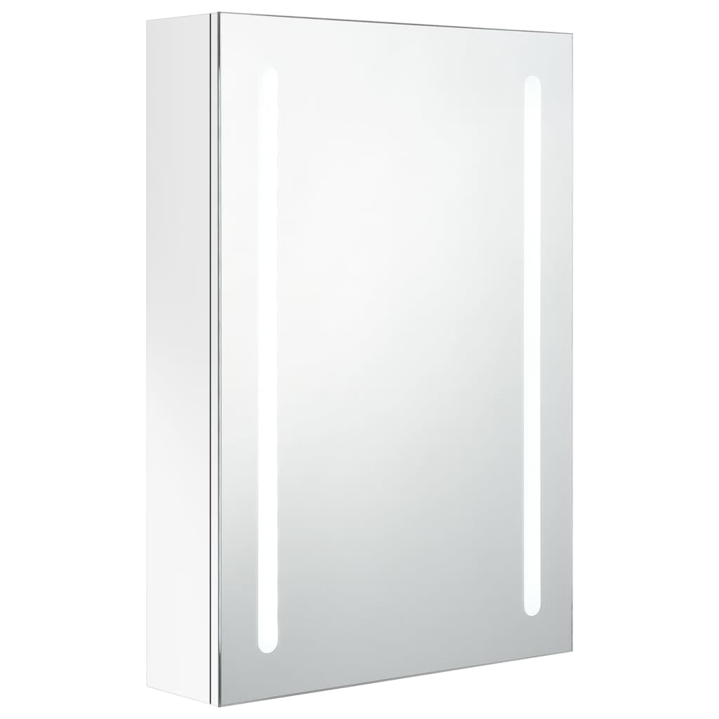 Badrumsspegel Spegelskåp LED Vit 50x13x70 cm
