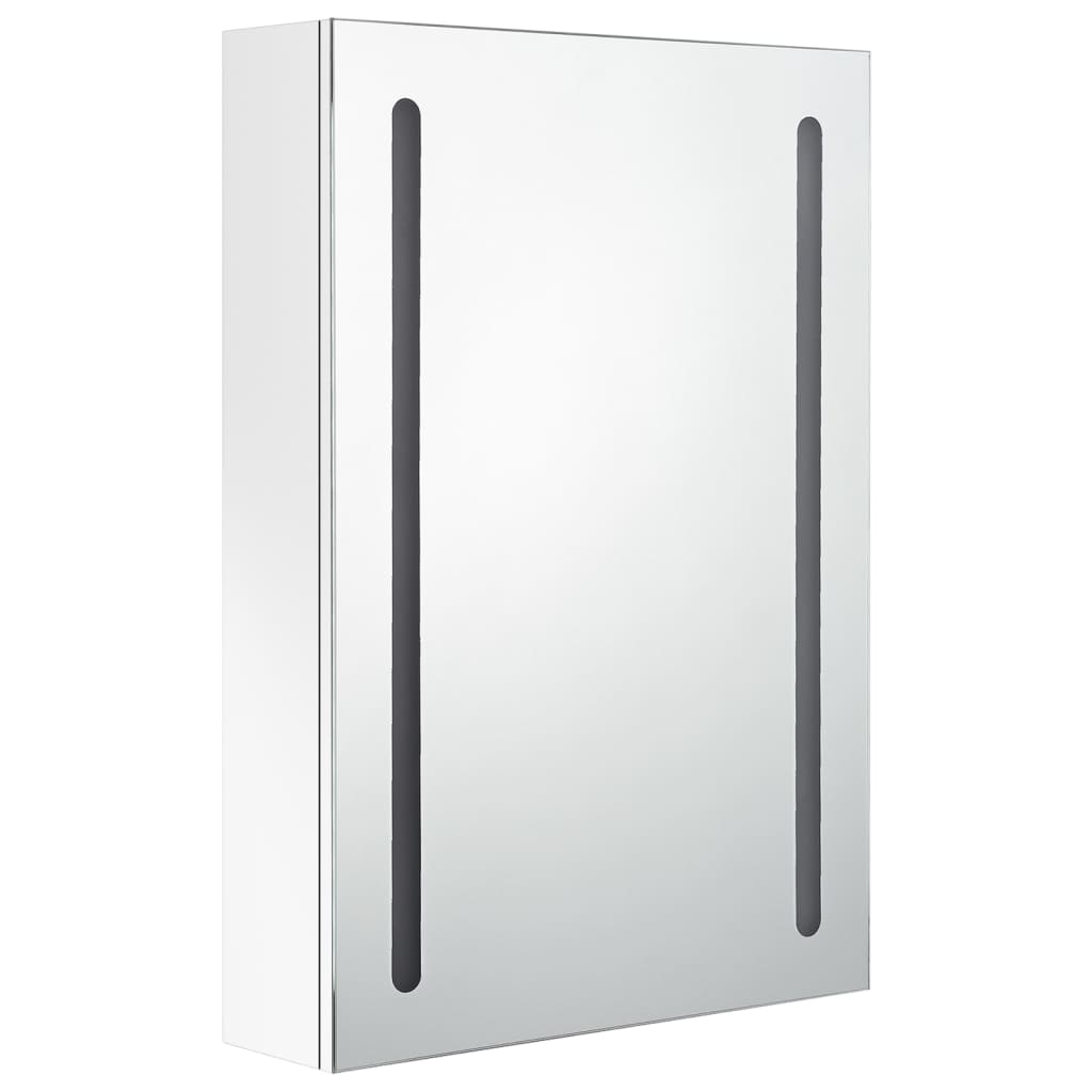 Badrumsspegel Spegelskåp LED Vit 50x13x70 cm