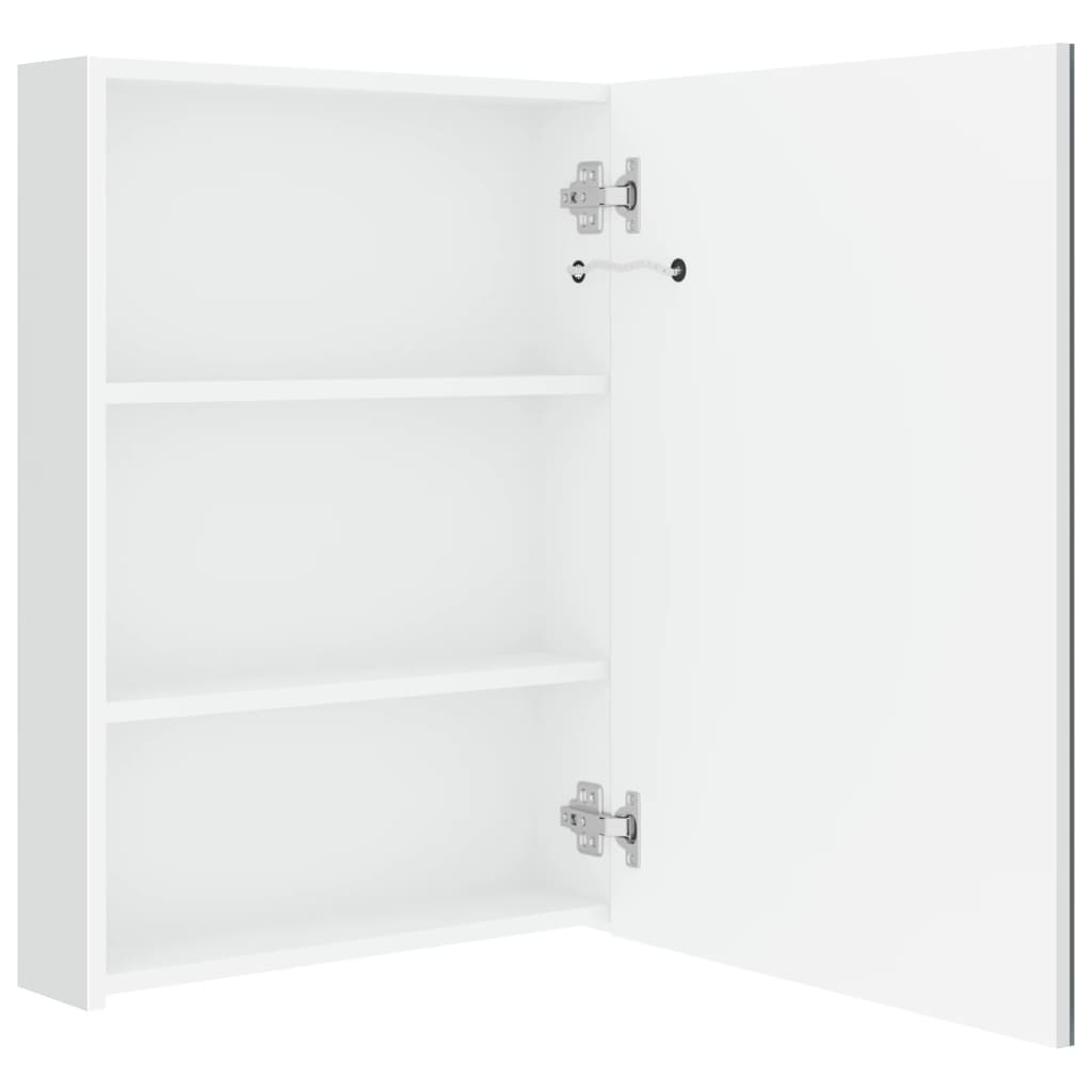 Badrumsspegel Spegelskåp LED Vit 50x13x70 cm
