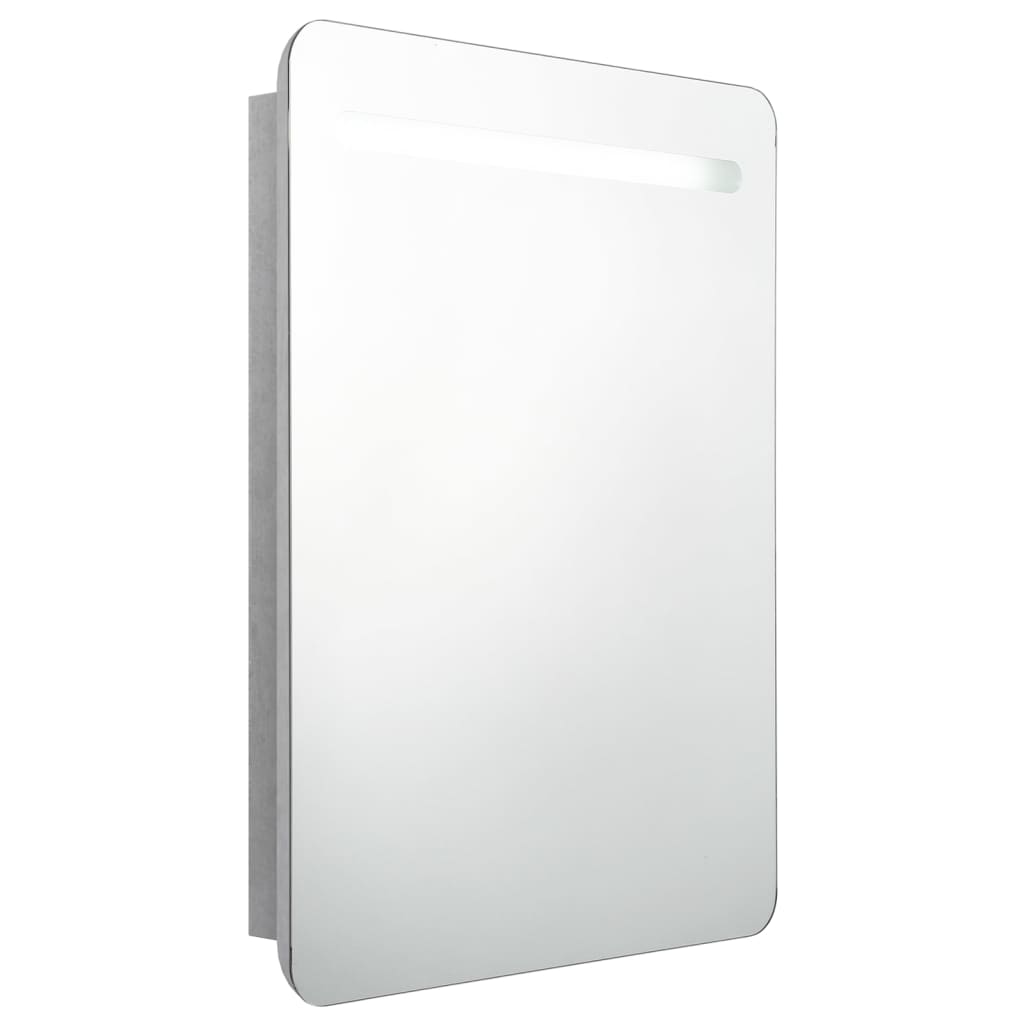 Badrumsspegel Spegelskåp LED Betonggrå 60x11x80 cm