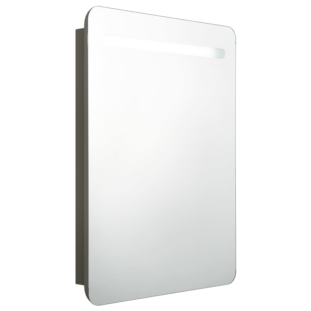 Badrumsspegel Spegelskåp LED antracitgrå 60x11x80 cm
