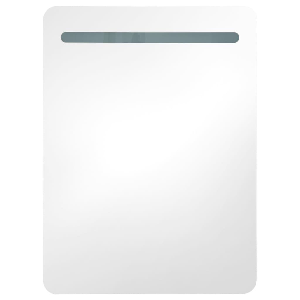 Badrumsspegel Spegelskåp LED antracitgrå 60x11x80 cm