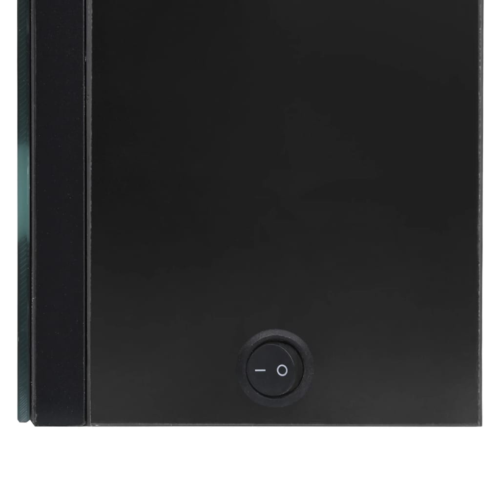 Badrumsspegel Spegelskåp LED 89x14x62 cm glänsande svart