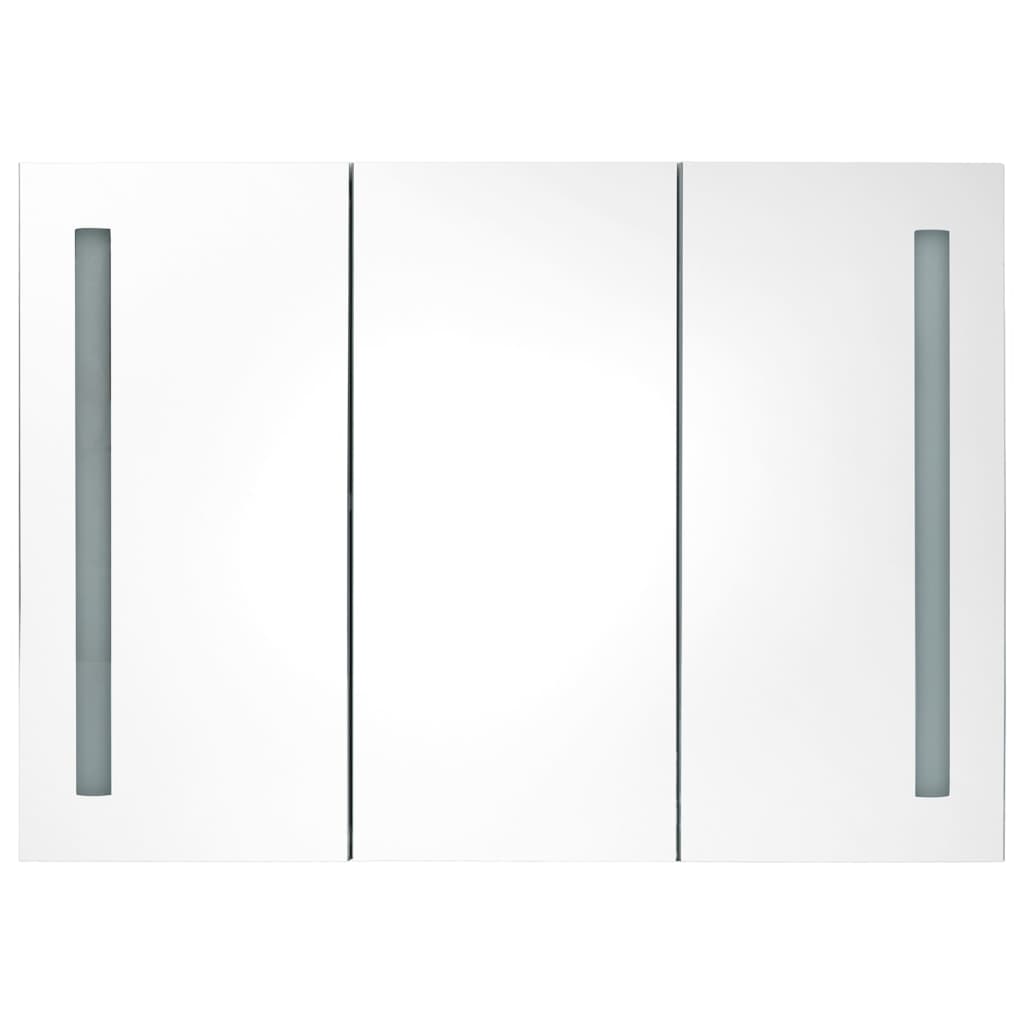 Badrumsspegel Spegelskåp LED 89x14x62 cm grå