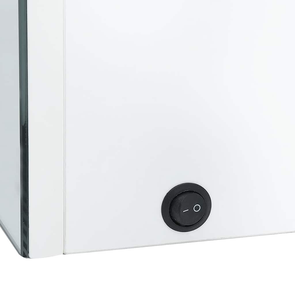Badrumsspegel Spegelskåp LED 89x14x62 cm glänsande Vit