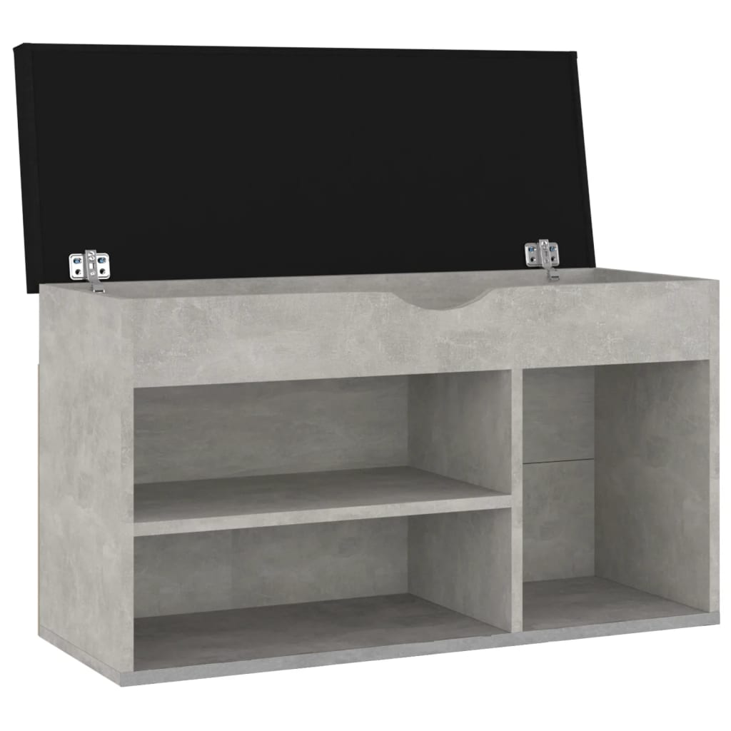 Skoställ Grå Betonggrå Skobänk med dyna 80x30x47 cm