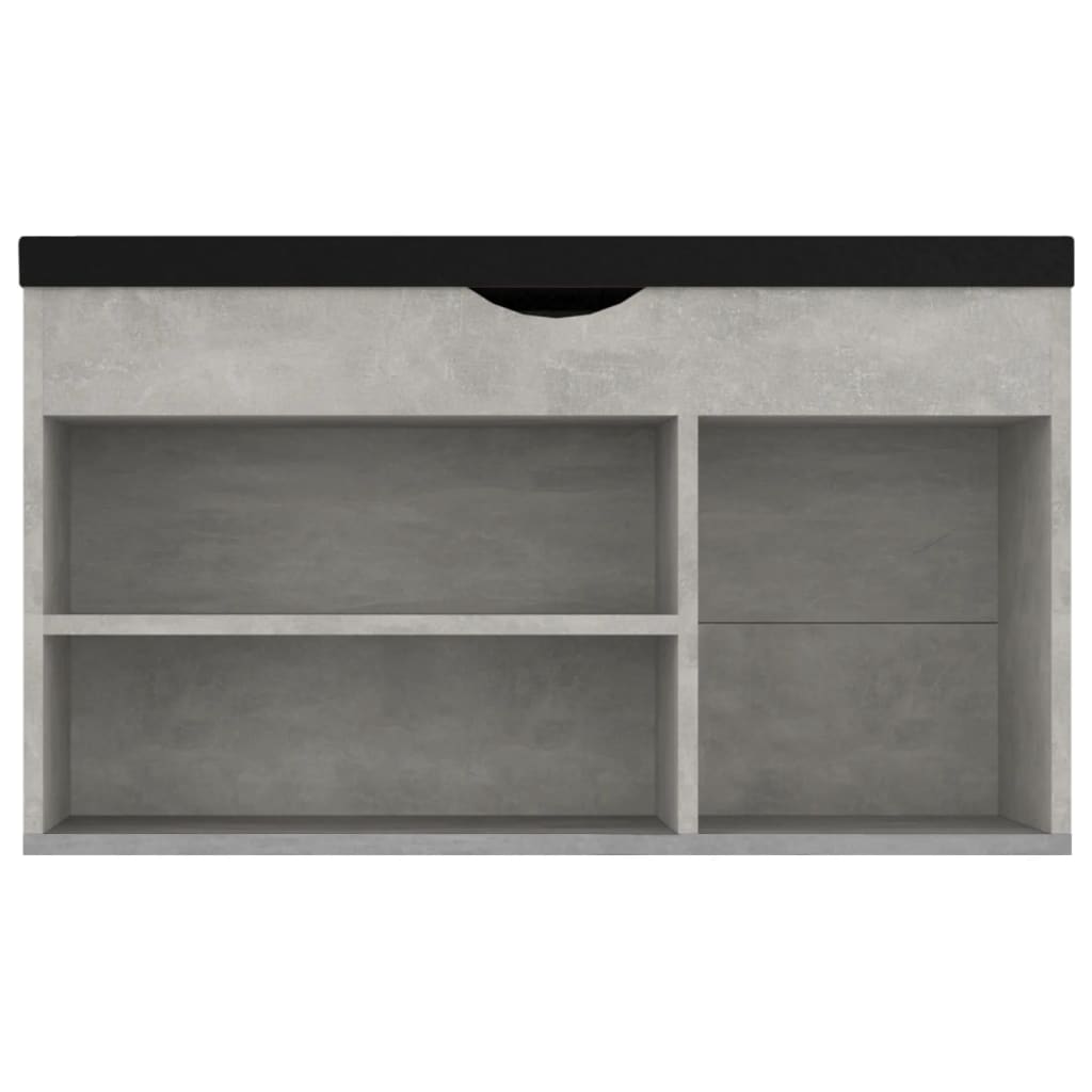 Skoställ Grå Betonggrå Skobänk med dyna 80x30x47 cm