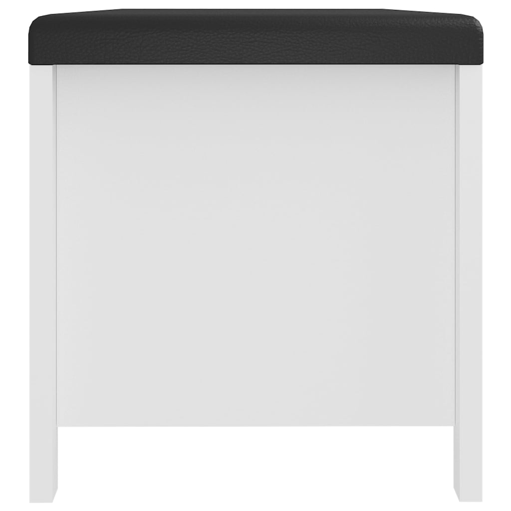 Förvaringsbänk med dyna vit 105x40x45 cm konstruerat trä