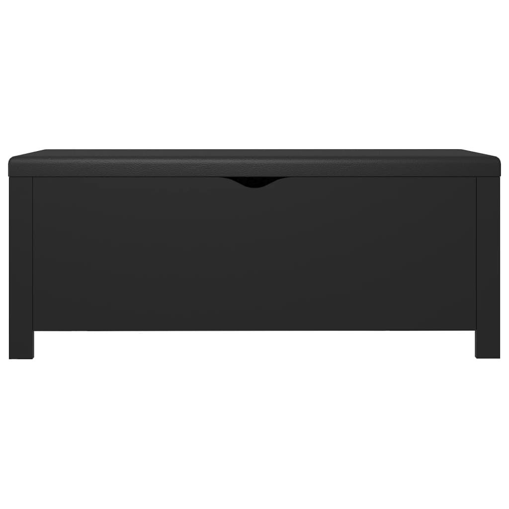 Förvaringsbänk med dyna svart 105x40x45 cm konstruerat trä