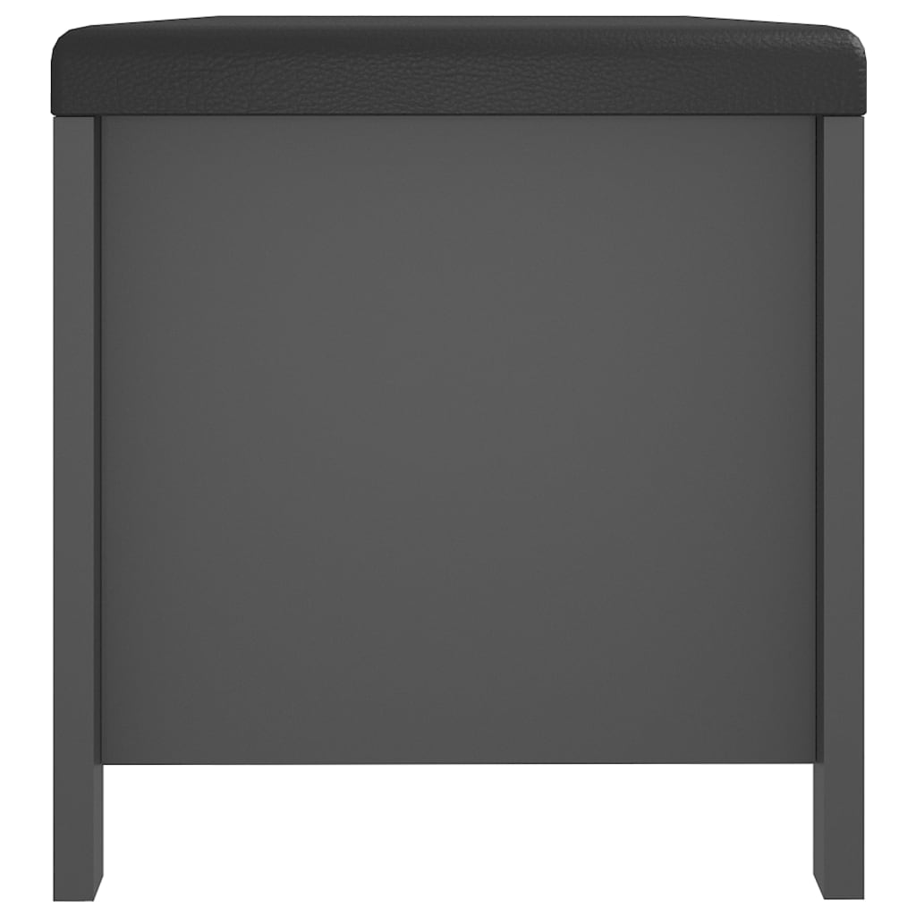 Förvaringsbänk med dyna grå 105x40x45 cm konstruerat trä