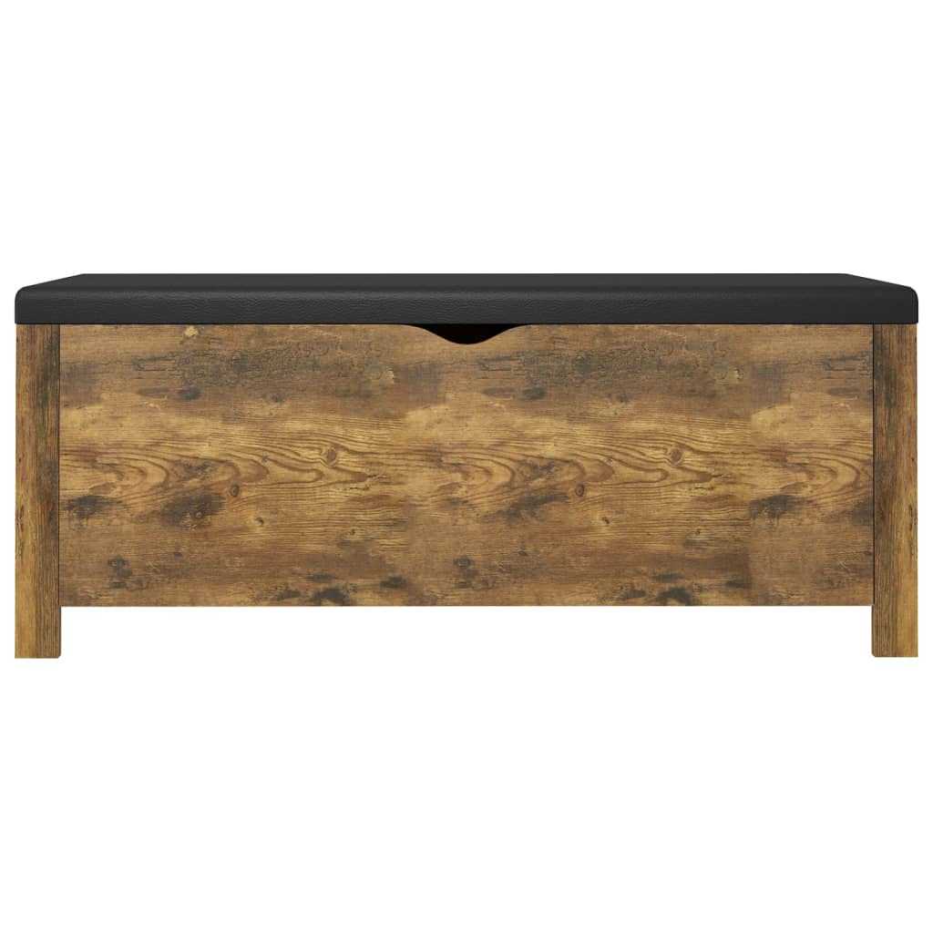 Förvaringsbänk dyna rökfärgad ek 105x40x45 cm konstruerat trä