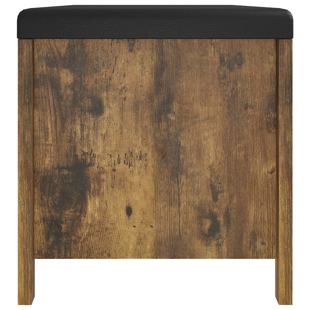 Förvaringsbänk dyna rökfärgad ek 105x40x45 cm konstruerat trä