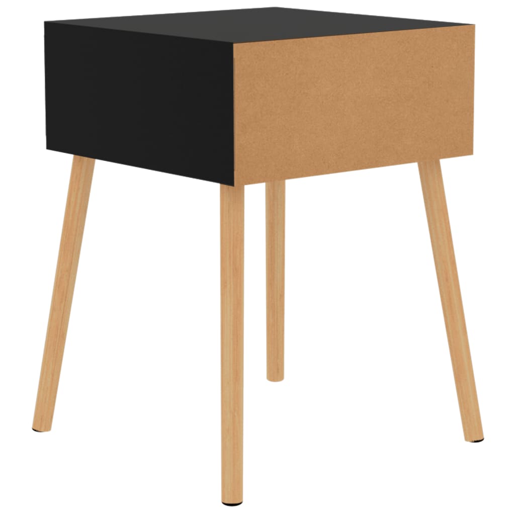 Sängbord 2 st svart 40x40x56 cm konstruerat trä