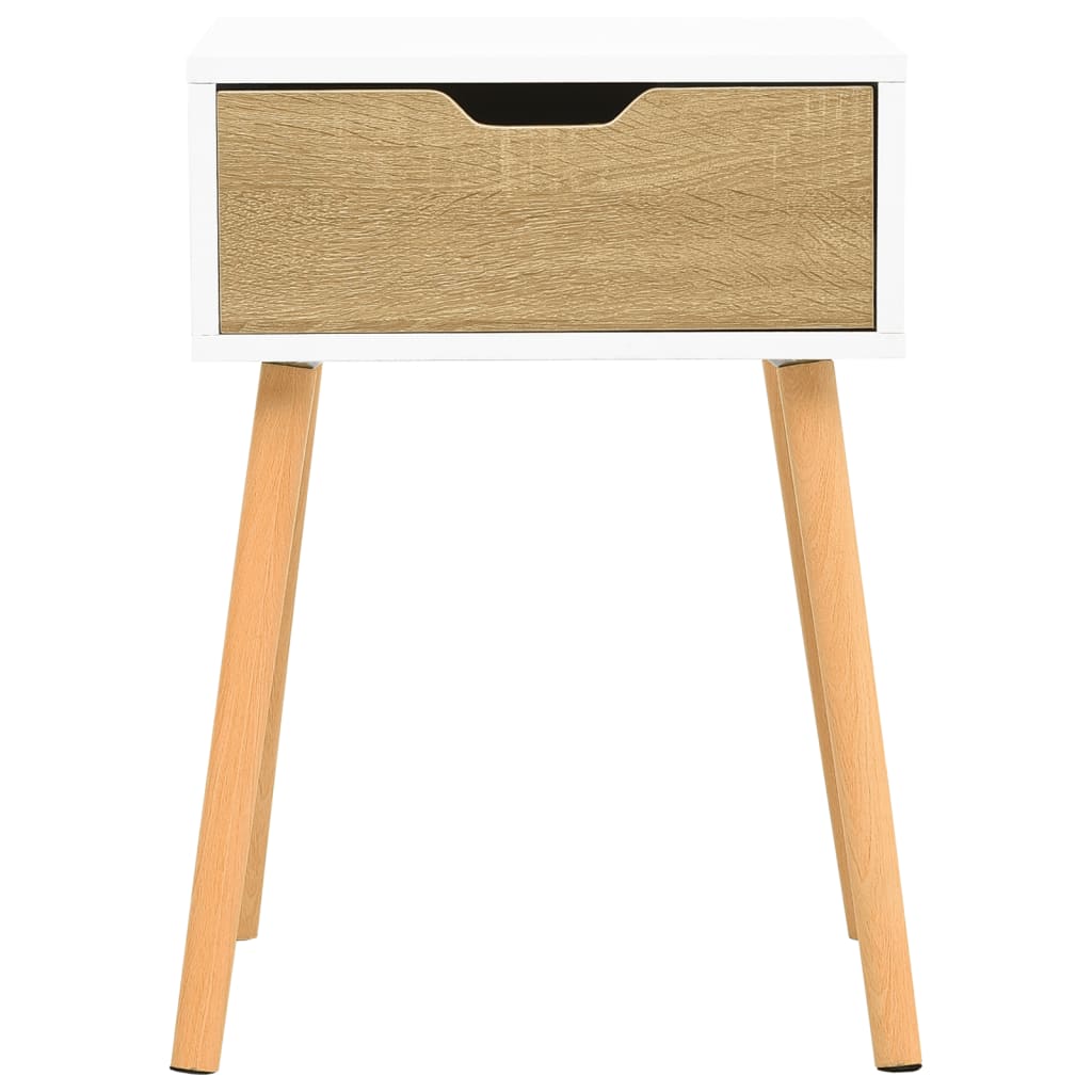 Sängbord 2 st vit och sonoma-ek 40x40x56 cm konstruerat trä