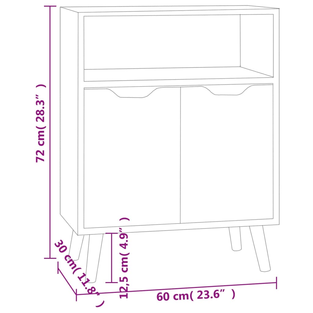 Skänk Vit 60x30x72 cm