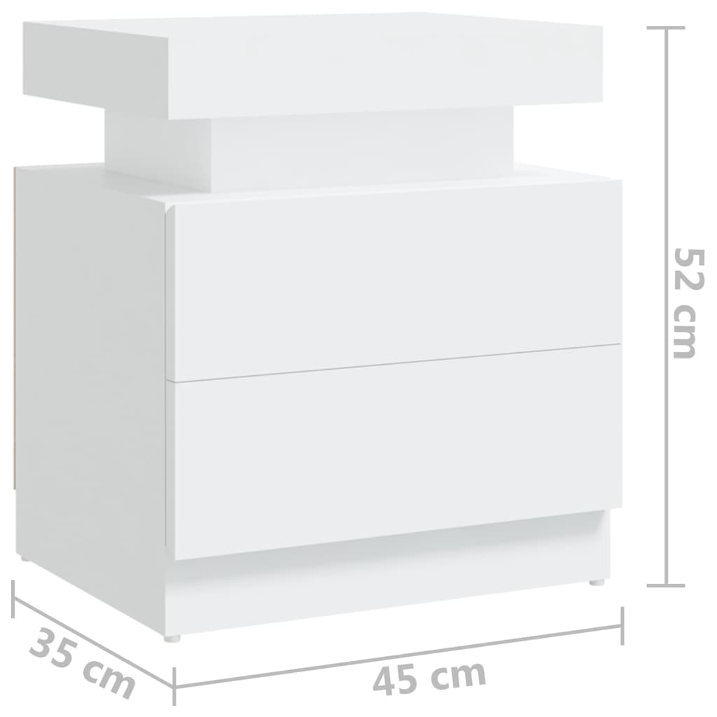 Sängbord Nattduksbord Vit 45x35x52 cm
