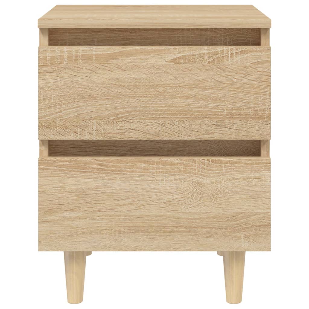 Sängbord med massiva furuben 2 st sonoma-ek 40x35x50 cm