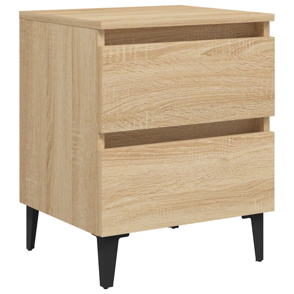 Sängbord 2 st sonoma-ek 40x35x50 cm konstruerat trä