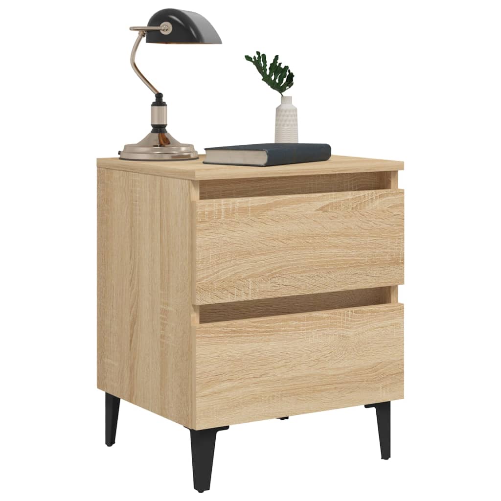 Sängbord 2 st sonoma-ek 40x35x50 cm konstruerat trä