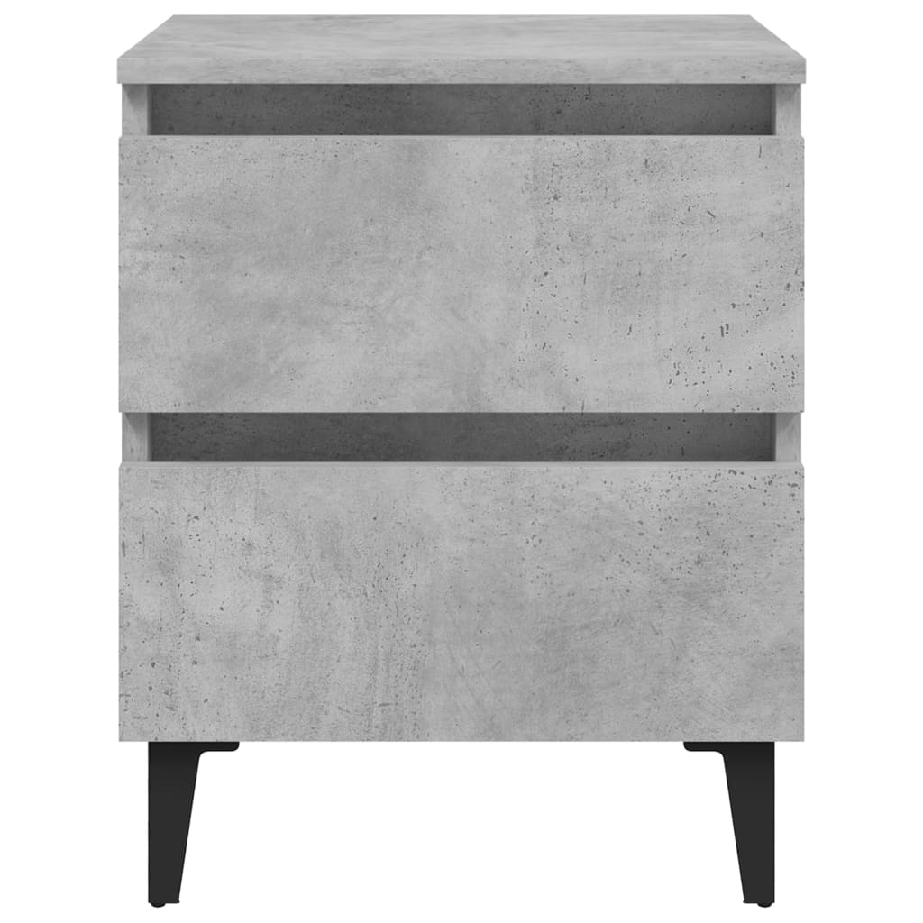 Sängbord 2 st betonggrå 40x35x50 cm konstruerat trä