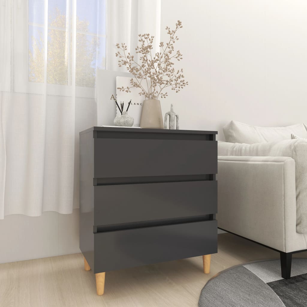 Byrå grå 60x35x69 cm konstruerat trä