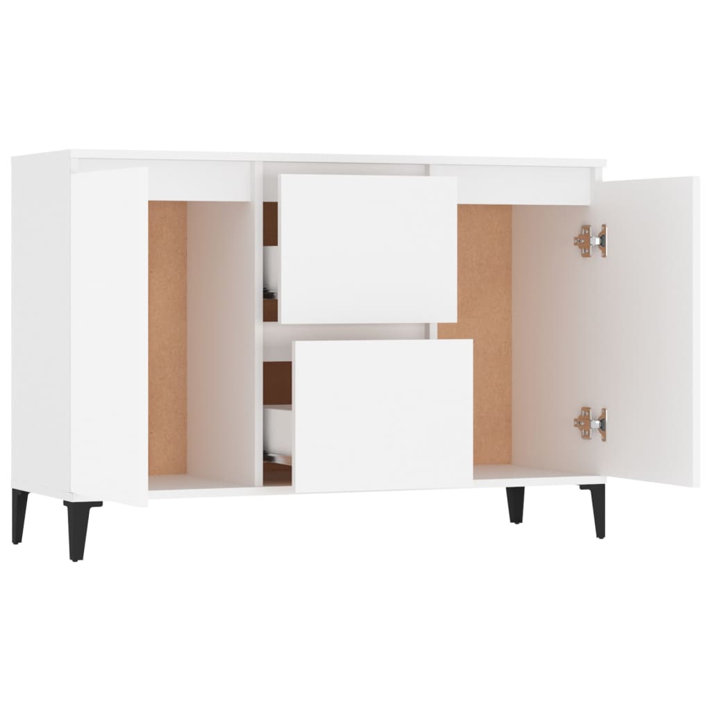 Skänk vit 102x35x70 cm konstruerat trä
