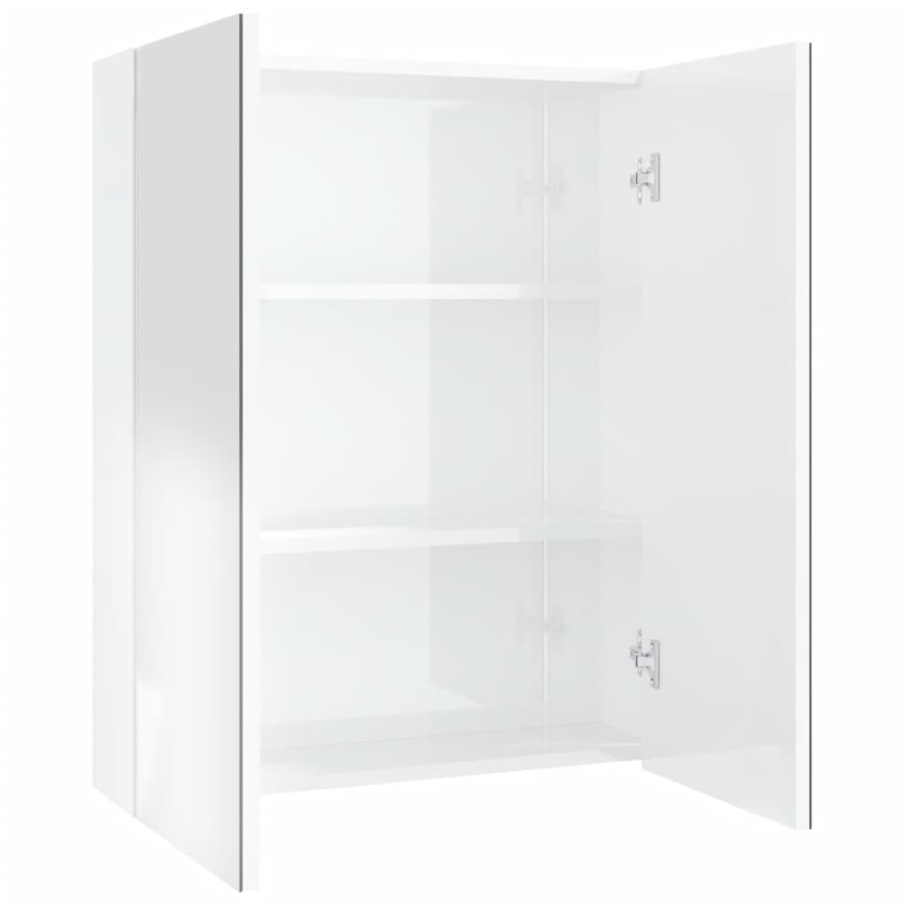 Badrumsspegel Spegelskåp Högglans Vit 60x15x75 cm