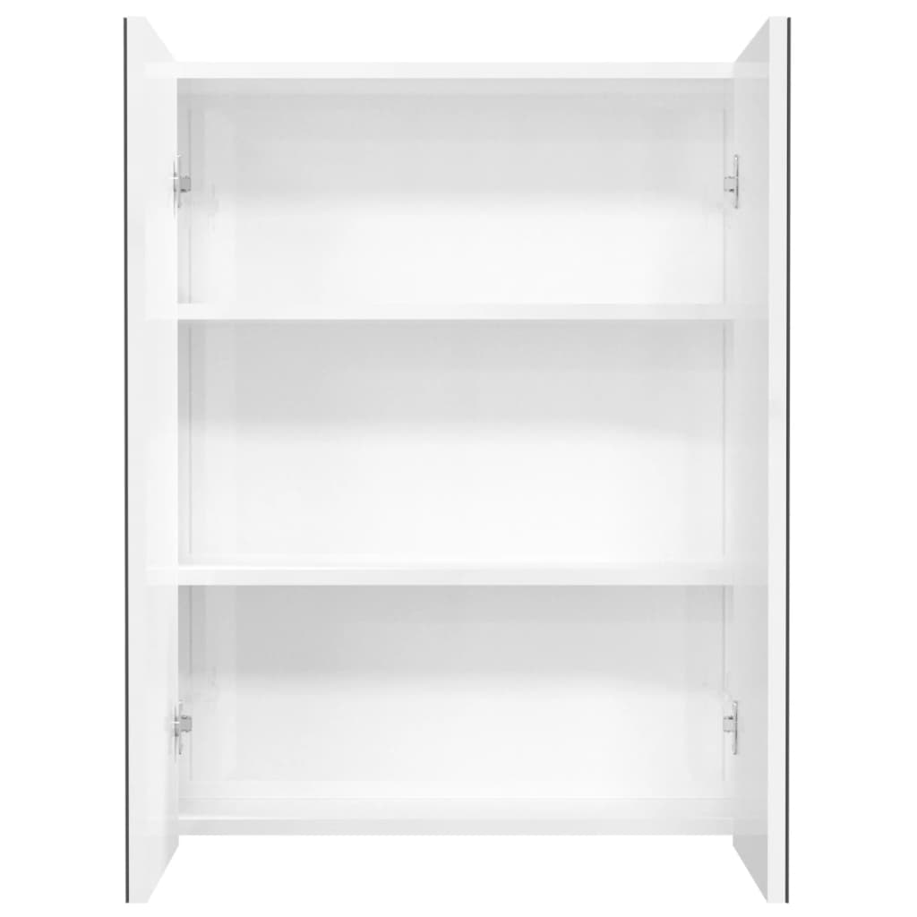 Badrumsspegel Spegelskåp Högglans Vit 60x15x75 cm