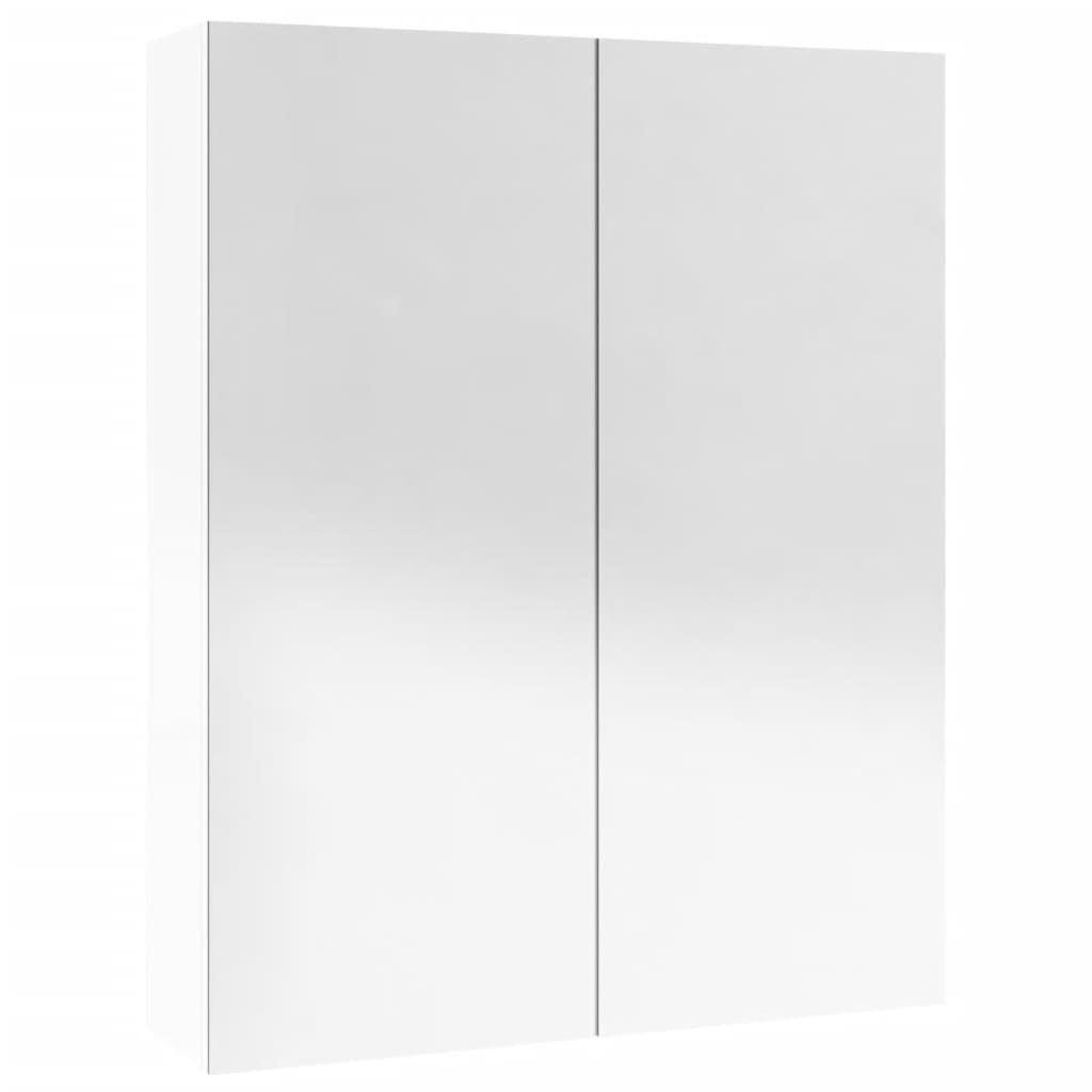 Badrumsspegel Spegelskåp Högglans Vit 60x15x75 cm