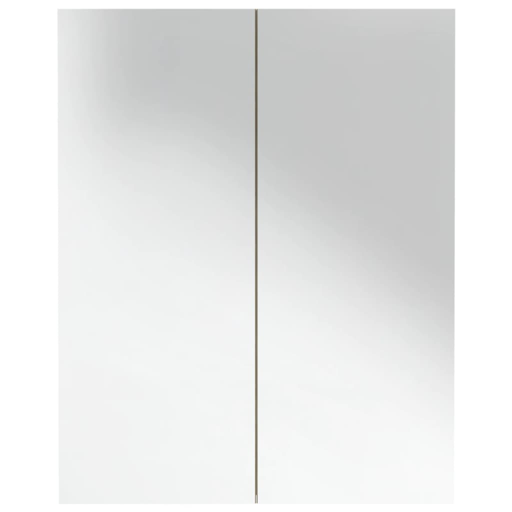 Badrumsspegel Spegelskåp Vit och Ek 60x15x75 cm