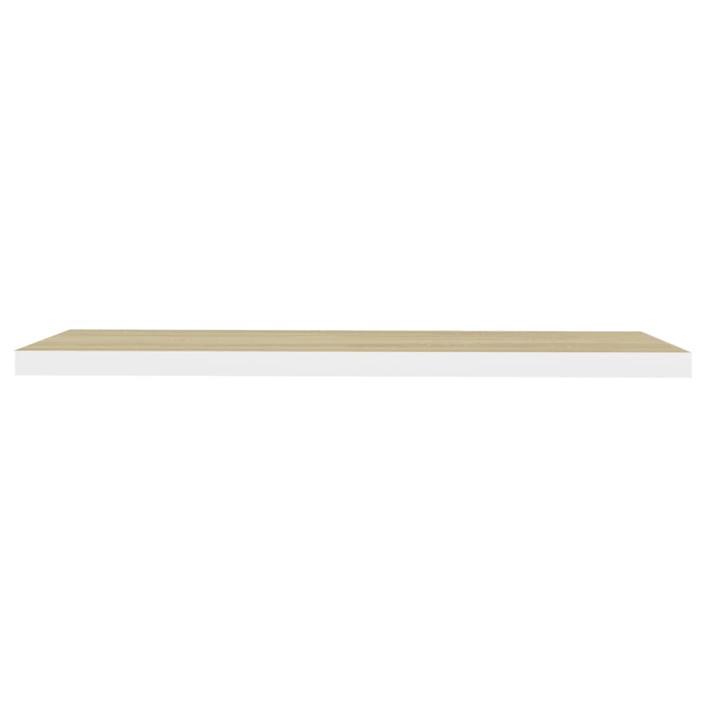 Vägghylla Vit 4 st Vit och Ek 120x23,5x3,8 cm MDF