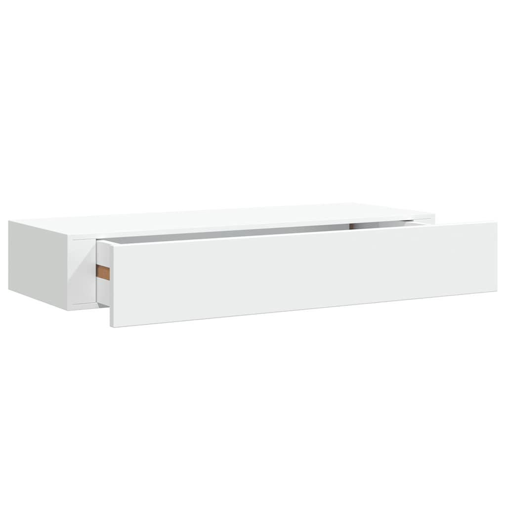 Vägghylla Vit låda 2 st Vit 60x23,5x10 cm MDF